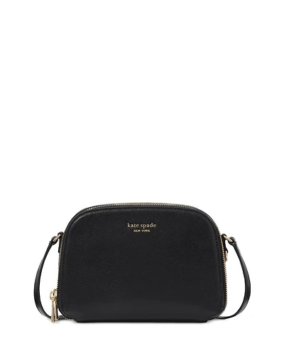 Devin Mini Saffiano Leather Double Zip Dome Crossbody