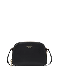 Devin Mini Saffiano Leather Double Zip Dome Crossbody