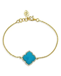 Piranesi 18K Yellow Gold Capri Fiore Bracelet with Turquoise and Diamonds