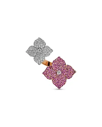 Piranesi 18K Rose Gold Double Fiore Ring with Pink Sapphires and Diamonds