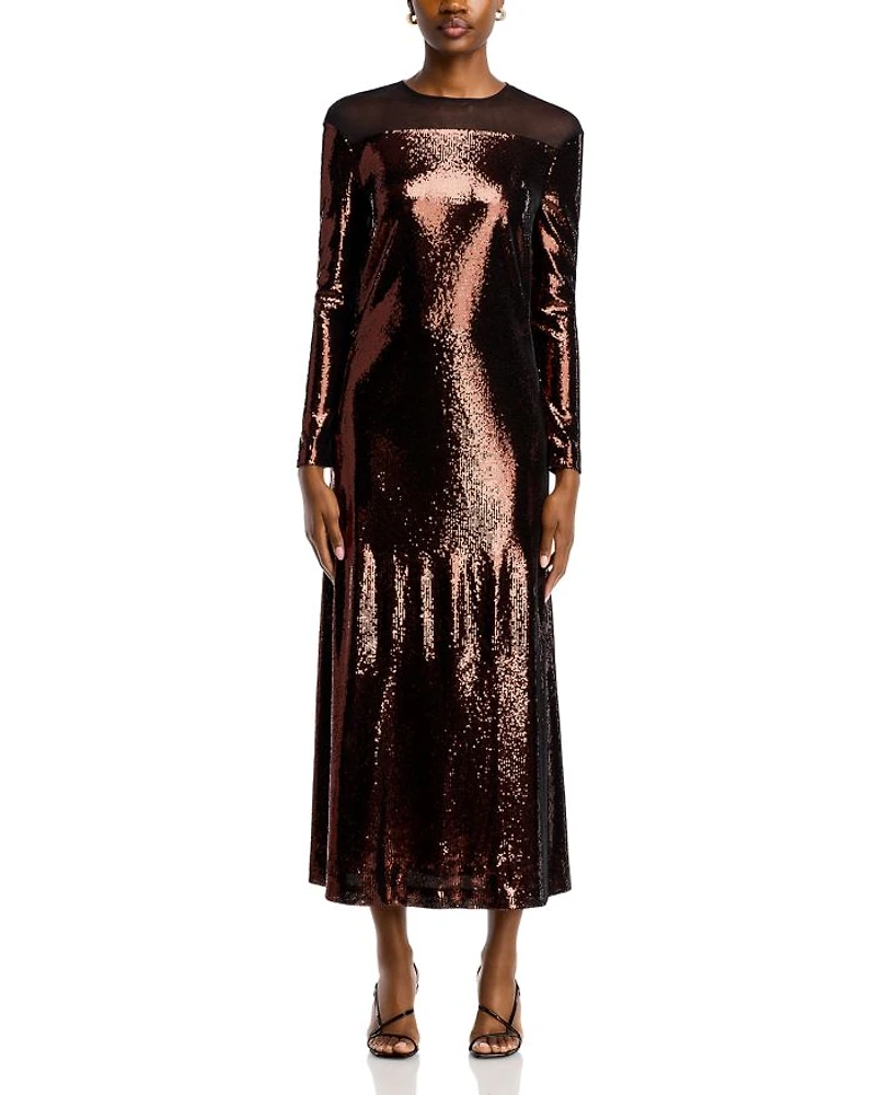 Sequined Long Sleeve Dress