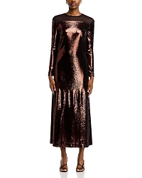 Sequined Long Sleeve Dress