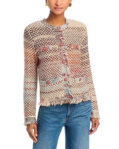 Veronica Beard Sariyah Fringe Knit Jacket