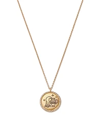 Moon & Meadow 14K Yellow Gold White Topaz Zodiac Pendant Necklace