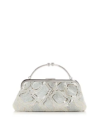 Strathberry Frame Snake Embossed Leather Clutch