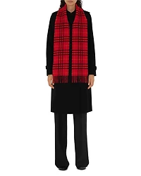 Narrow Check Cashmere Scarf