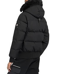 Cloud Shearling Trim Down Bomber Jacket