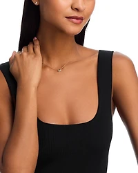 14K Yellow Gold Lab Grown Diamond Pear & Round Duet Pendant Necklace, 16-20"