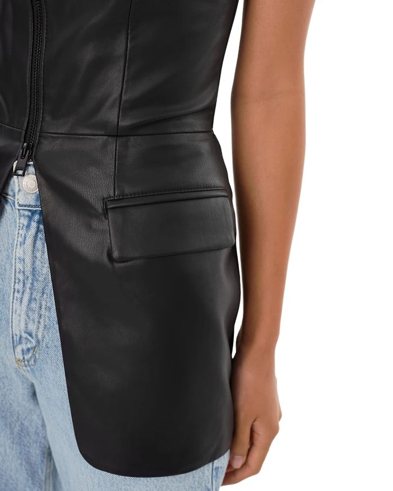 Avani Faux Leather Top