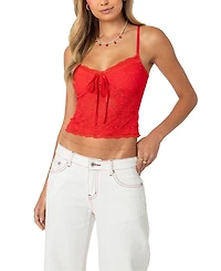 Edikted Cami Sheer Lace Tank Top