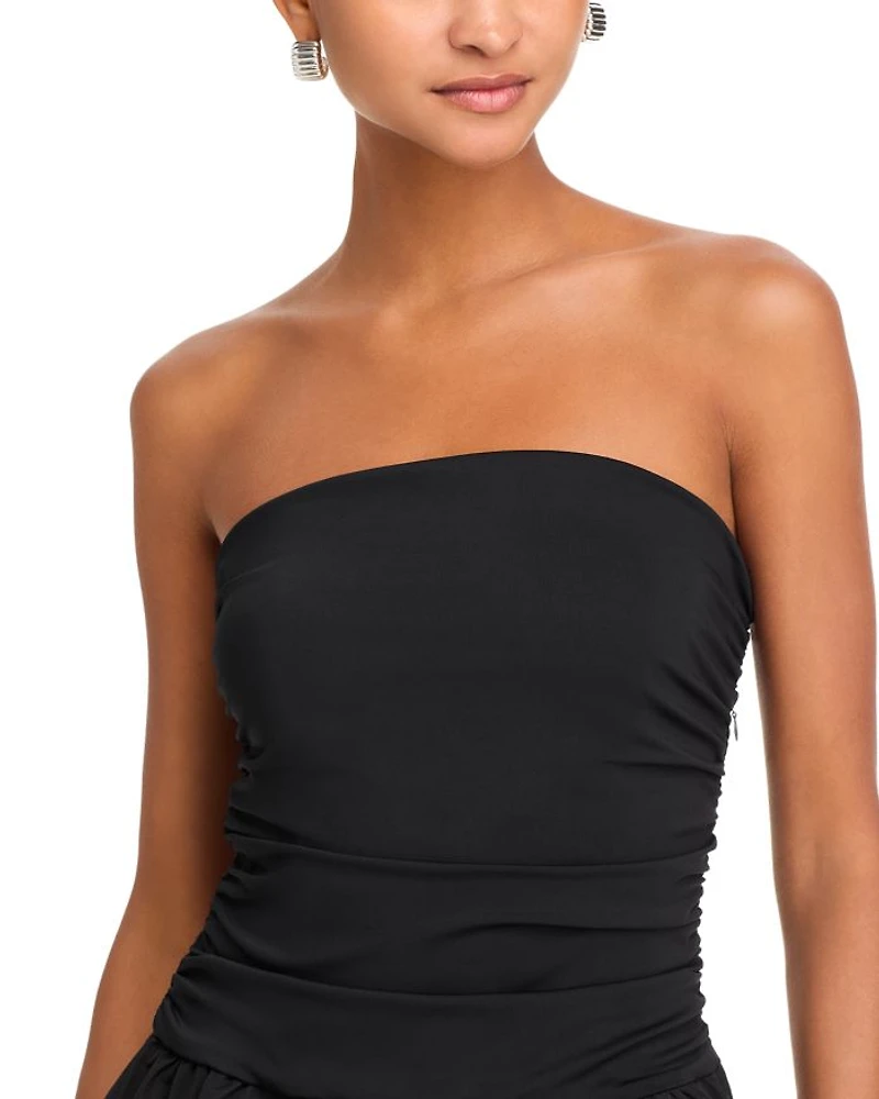 Amari Ruched Bubble Hem Mini Dress