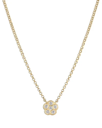 Roberto Coin 18K Yellow Gold Daisy Diamond Flower Pendant Necklace, 18"