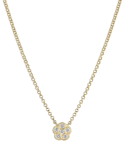 Roberto Coin 18K Yellow Gold Daisy Diamond Flower Pendant Necklace, 18