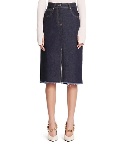 Mid-Length Straight Denim Skirt