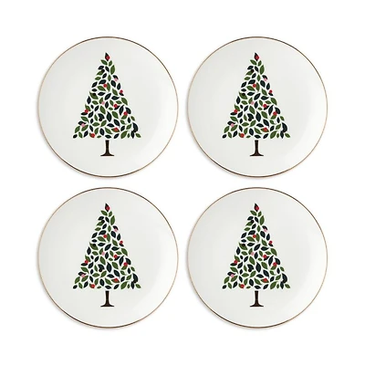 Evergreen Accent Plates, Set of 4