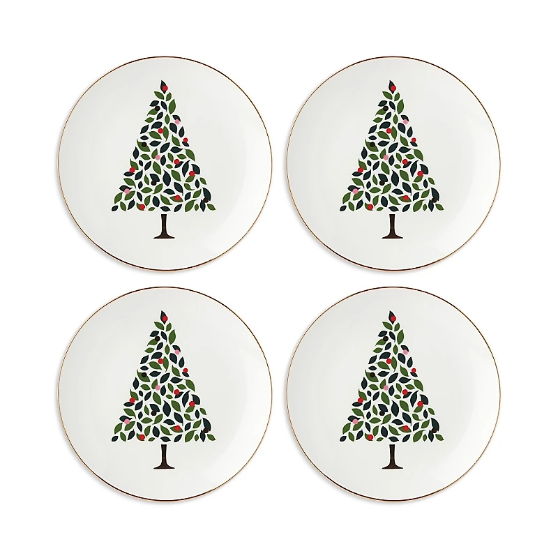 kate spade new york Evergreen Accent Plates, Set of 4