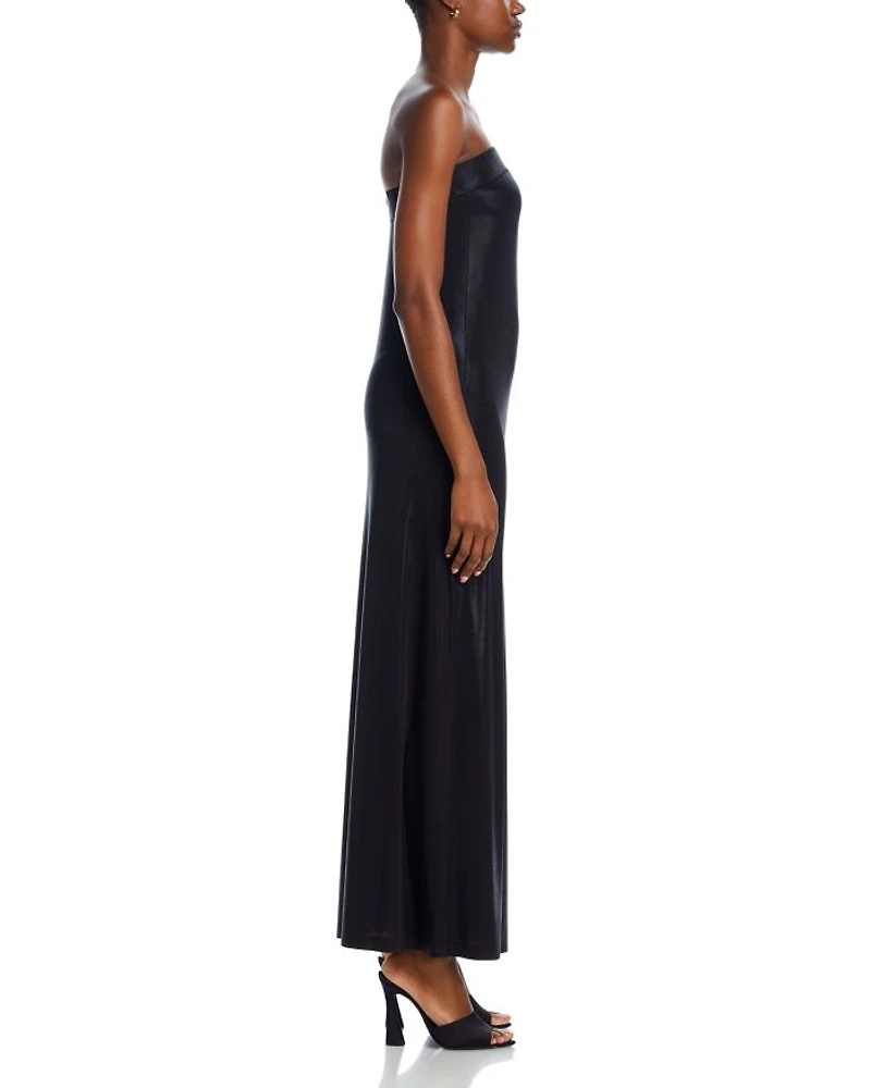 Strapless Side Slit Gown
