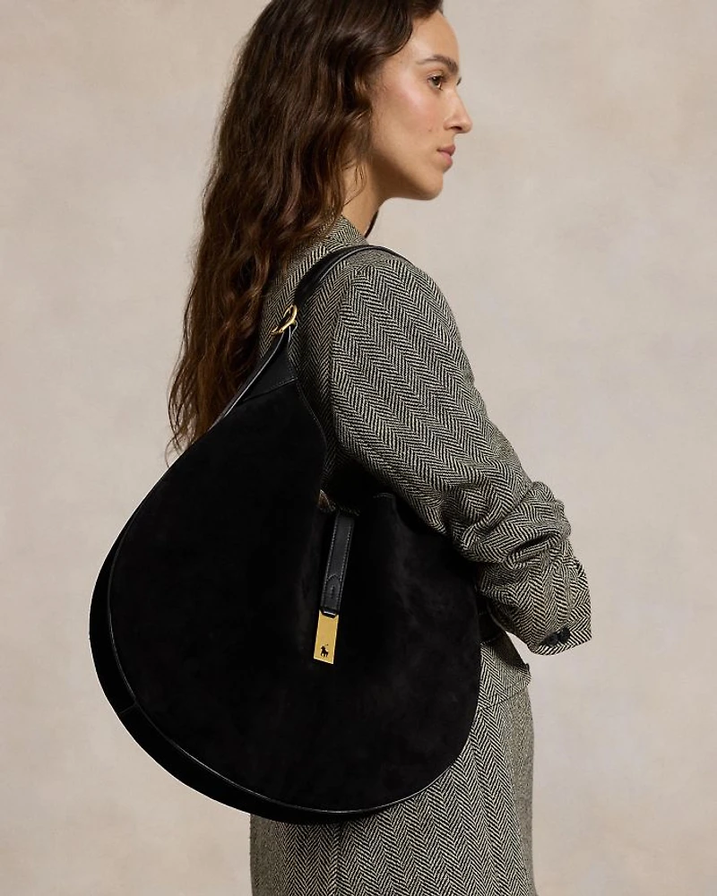 Polo ID Large Suede Shoulder Bag
