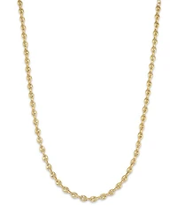 14K Yellow Gold Heavy Metal Mariner Link Chain Collar Necklace, 14-16"