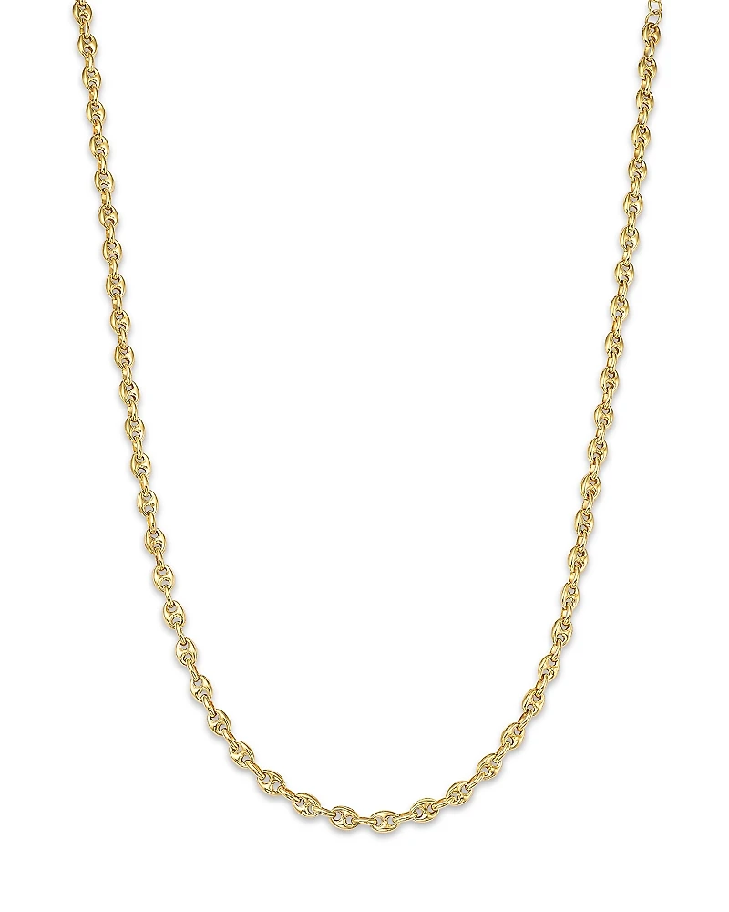 Zoe Chicco 14K Yellow Gold Heavy Metal Mariner Link Chain Collar Necklace, 14-16
