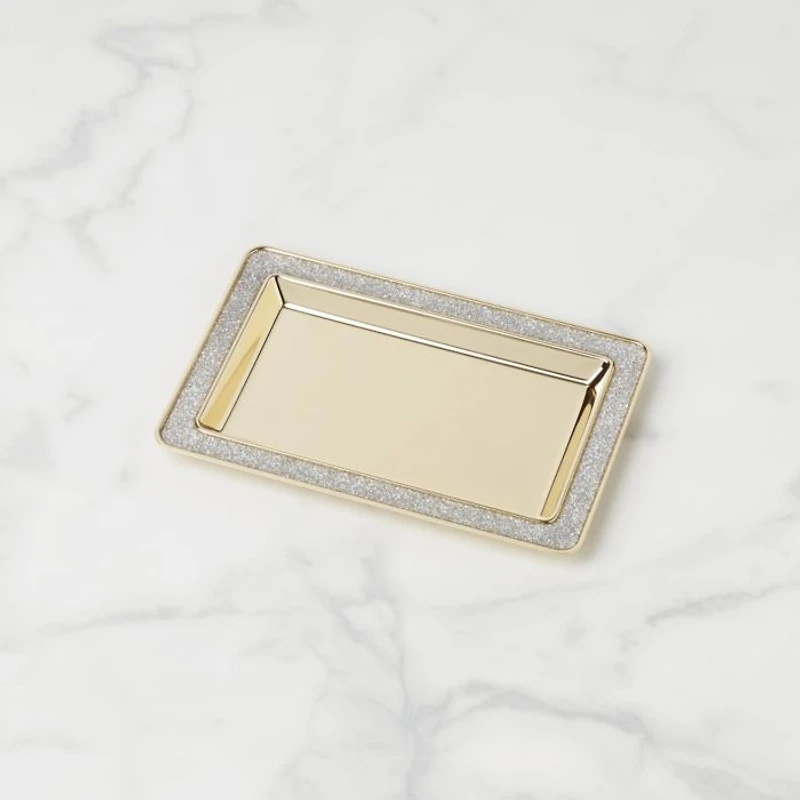 Sitting Pretty Silver Glitter Catch All Tray
