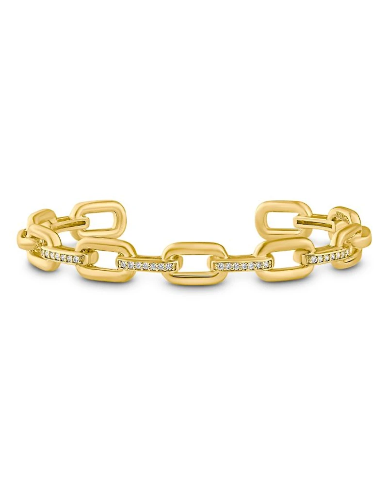 Pavé Chain Open Cuff Bracelet