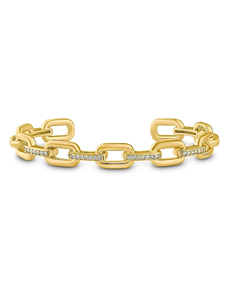 Kenneth Jay Lane Pave Chain Open Cuff Bracelet