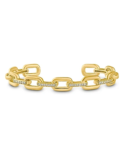 Kenneth Jay Lane Pave Chain Open Cuff Bracelet
