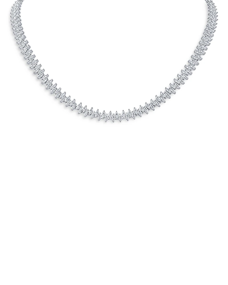 Kenneth Jay Lane Alternating Marquise Cut Cubic Zirconia Tennis Necklace