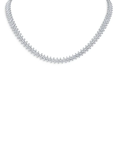 Kenneth Jay Lane Alternating Marquise Cut Cubic Zirconia Tennis Necklace