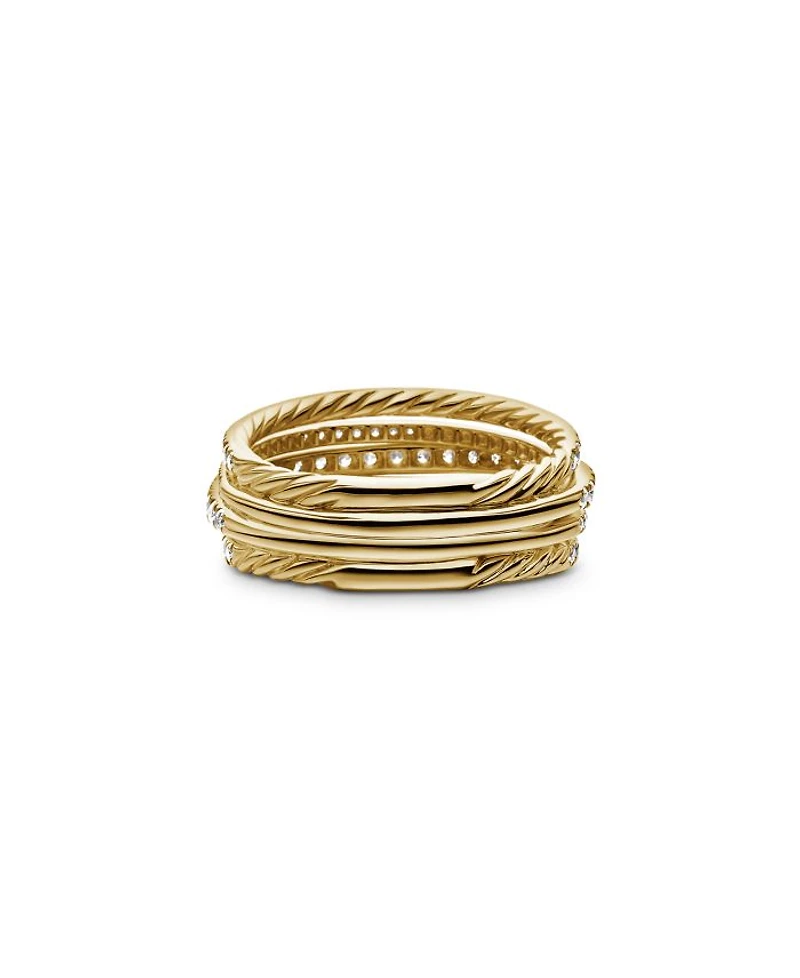 Pavé Crossover Ring 18K Yellow Gold with Diamonds, 11mm