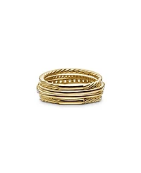 Pavé Crossover Ring 18K Yellow Gold with Diamonds, 11mm