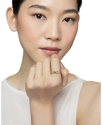 Petite X Ring Sterling Silver with 18K Yellow Gold, 4mm