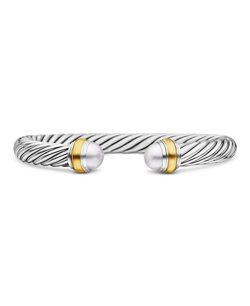 Cable Classics Bracelet with Gemstones, 14K Yellow Gold & Sterling Silver, 7mm