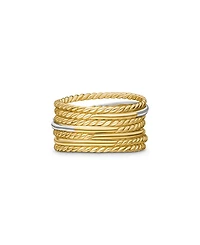 Crossover Wide Ring with Diamonds Gold