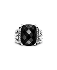 Wheaton Ring with Black Onyx and Diamonds