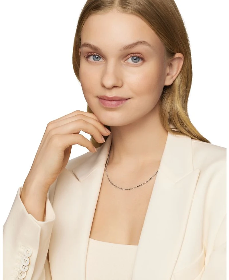 Box Chain Necklace with an Accent of 14K Gold, 1.7mm
