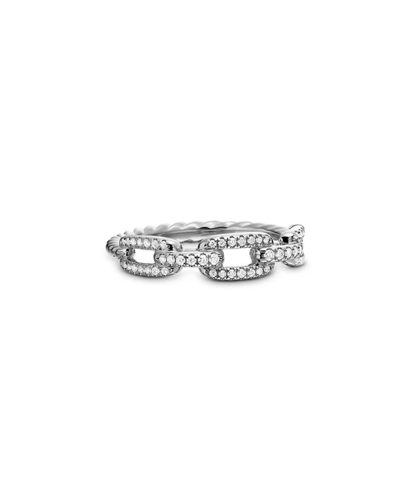 8K White Gold Stax Diamond Link Statement Ring
