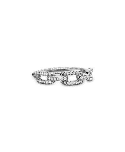 8K White Gold Stax Diamond Link Statement Ring