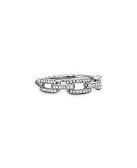 David Yurman 18K White Gold Stax Diamond Link Statement Ring