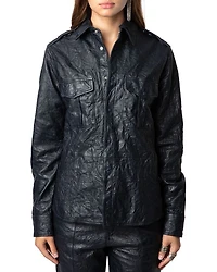 Taska Cuir Froisse Leather Shirt