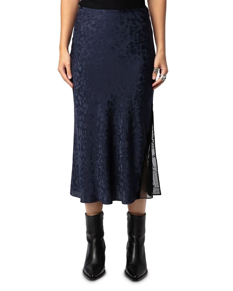 Jayla Jacquard Silk Skirt