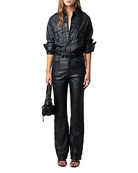 Poete Cuir Froisse Leather Pants