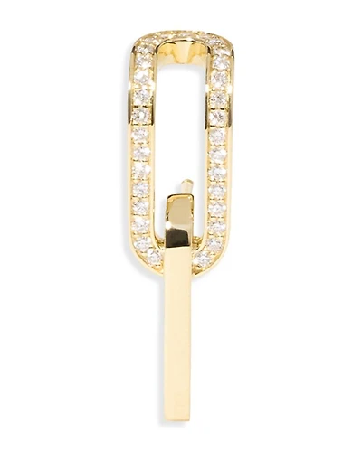 18K Yellow Gold Maillon Diamond Mono Link Single Stud Earring