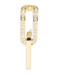 18K Yellow Gold Maillon Diamond Mono Link Single Stud Earring