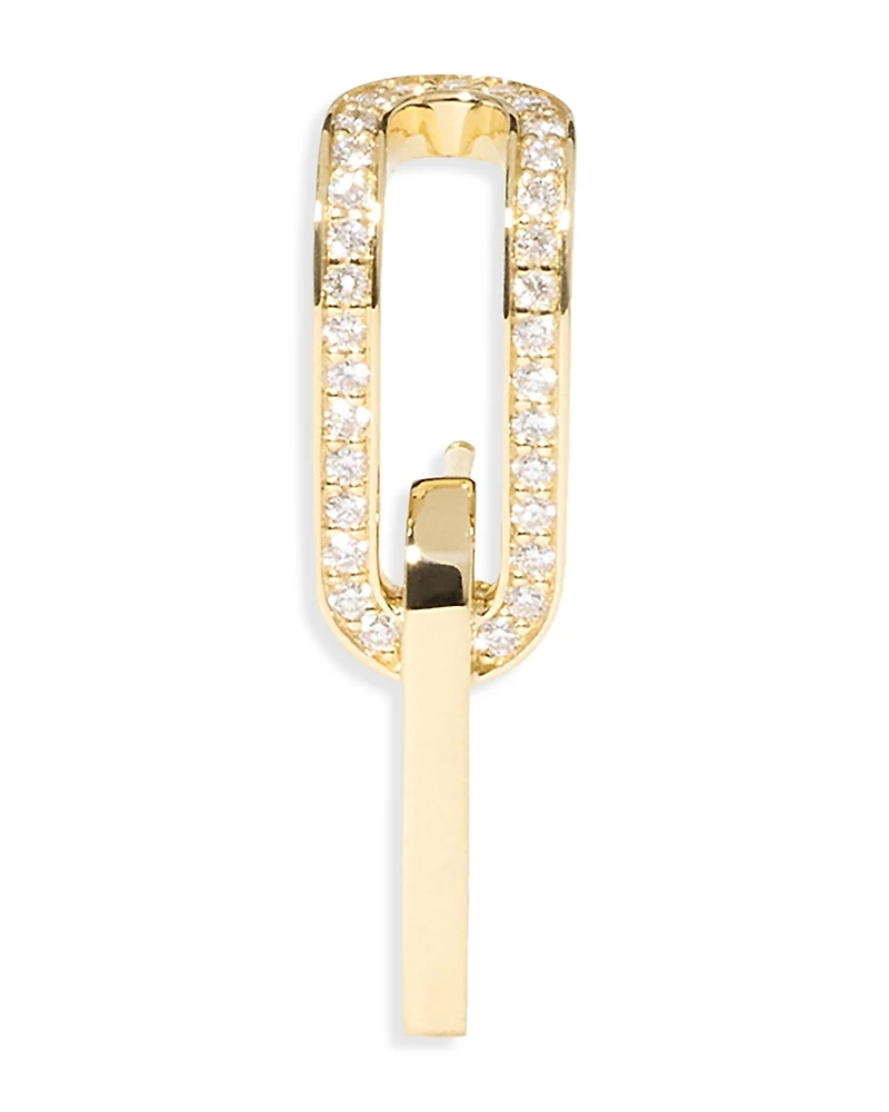 Dinh Van 18K Yellow Gold Maillon Diamond Mono Link Single Stud Earring