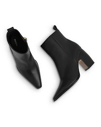 Women's Amy Almond Toe Taupe Block Heel Ankle Boots