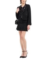 Metallic Tweed Mini Skirt