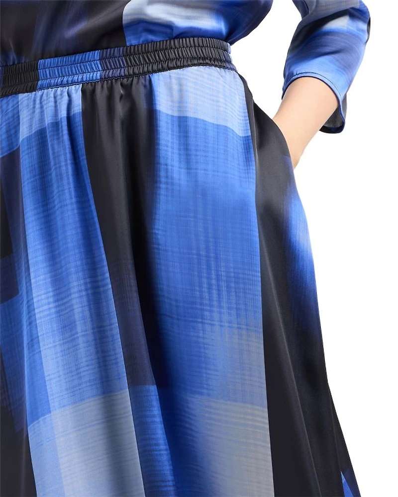 Printed Satin Maxi Skirt