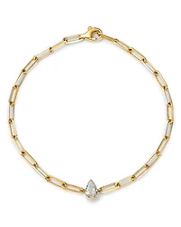 Lumeniri 14K Yellow Gold Pear Lab Grown Diamond Paperclip Bracelet